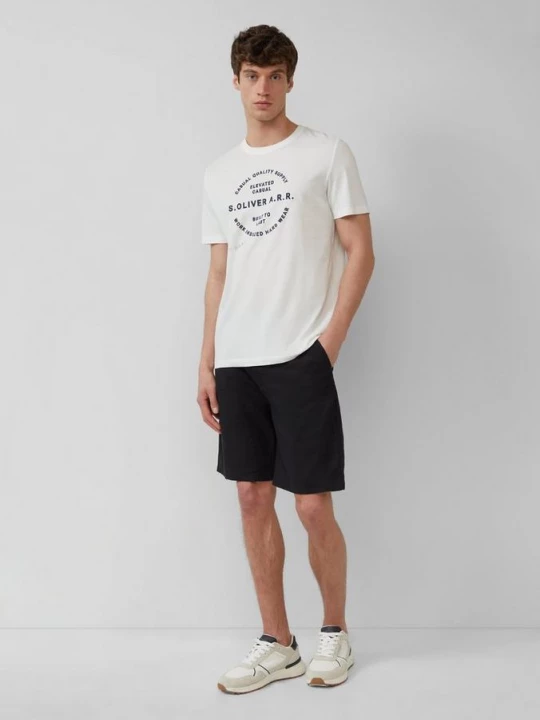 Foto van product Detroit: bermuda van katoen en linnen met een relaxed fit s.Oliver zwart