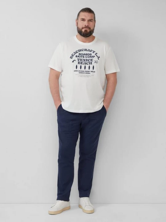 Foto van product Detroit: cropped broek gemaakt van een linnenmix in een relaxte pasvorm s.Oliver blauw