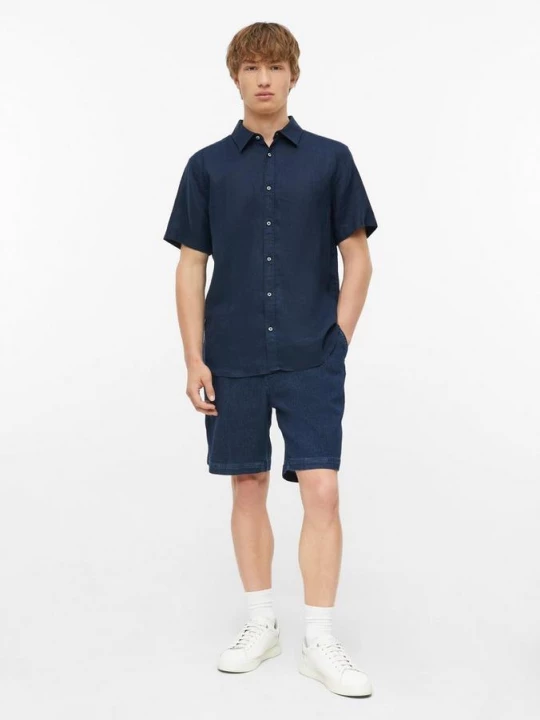 Foto van product Detroit: Gestructureerde bermuda in denimlook s.Oliver blauw