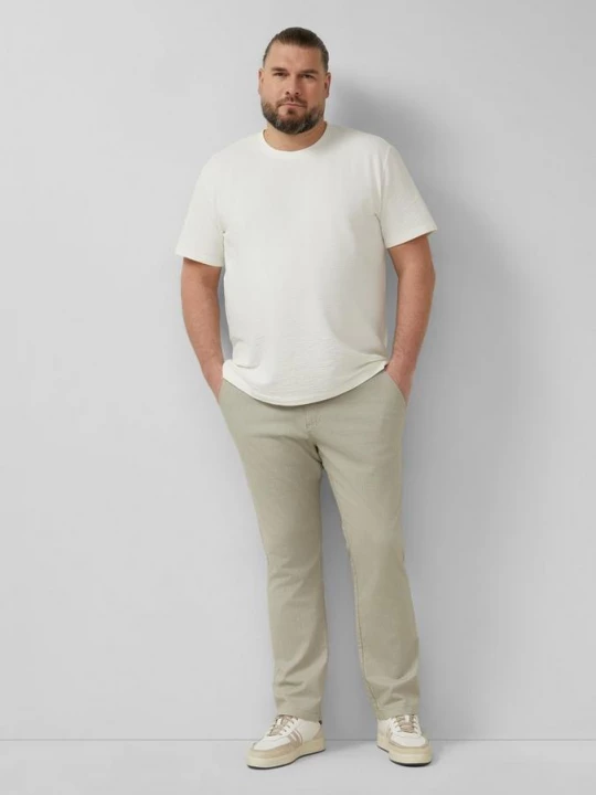 Foto van product Detroit: Relaxed model chino met patroon en elastische tailleband s.Oliver olijfgroen
