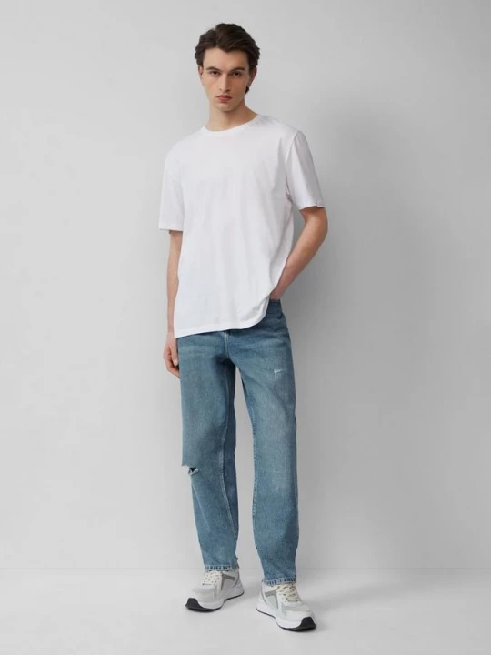 Foto van product Devon jeans / relaxed fit / mid rise / taps toelopende pijp QS blauw