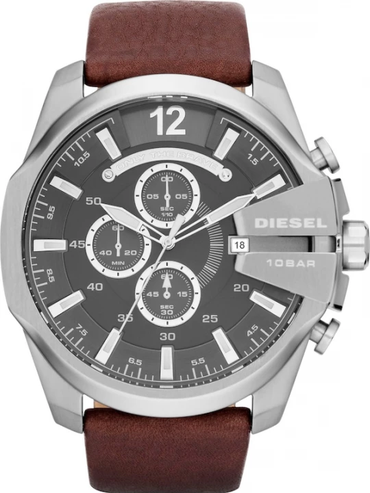 Foto van product DIESEL Analoog horloge 'Mega Chief' donkerbruin / zilver