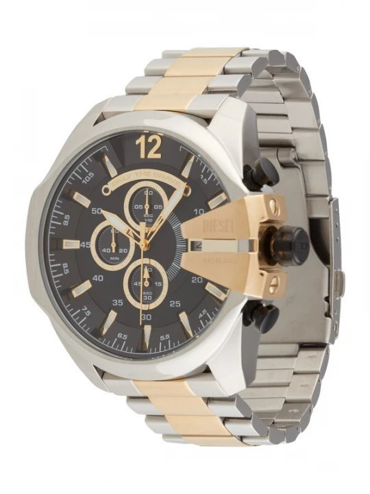 Foto van product DIESEL Analoog horloge 'MEGA CHIEF' goud / zwart / zilver