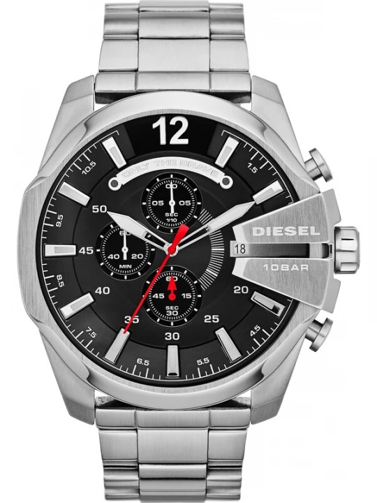 Foto van product DIESEL Analoog horloge 'Mega Chief' knalrood / zwart / zilver