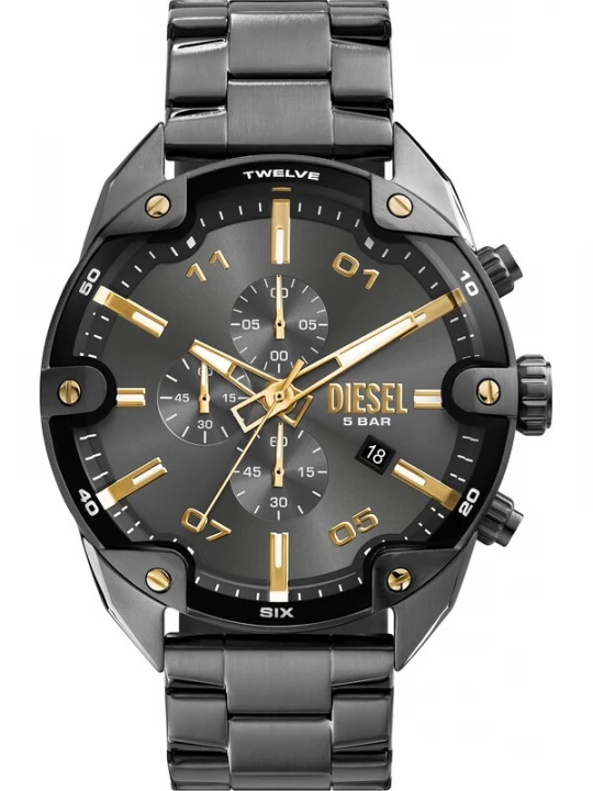 Foto van product DIESEL Analoog horloge 'Spiked' goud / antraciet / zilver
