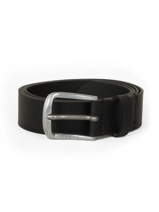 Foto van product DIESEL Riem 'LOGO B-BASIC LEATHER BELT' zwart gemêleerd