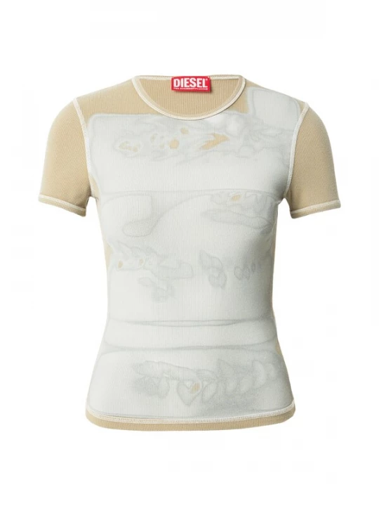 Foto van product DIESEL Shirt 'T-ELE-LONG-AA1' beige / mintgroen / pastelgroen