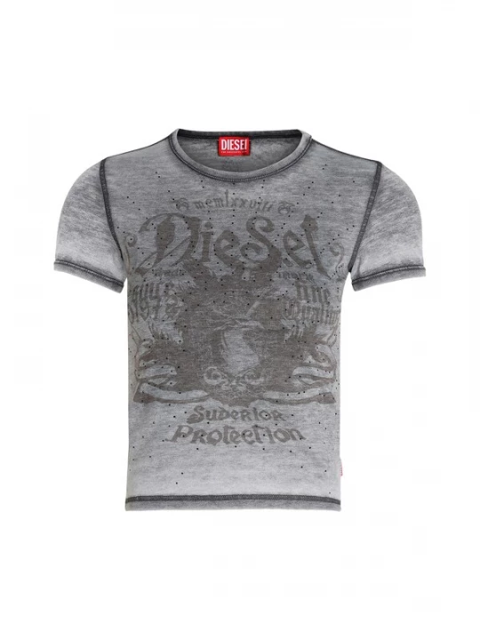 Foto van product DIESEL Shirt 'T-UNCUTIES' antraciet / zwart gemêleerd