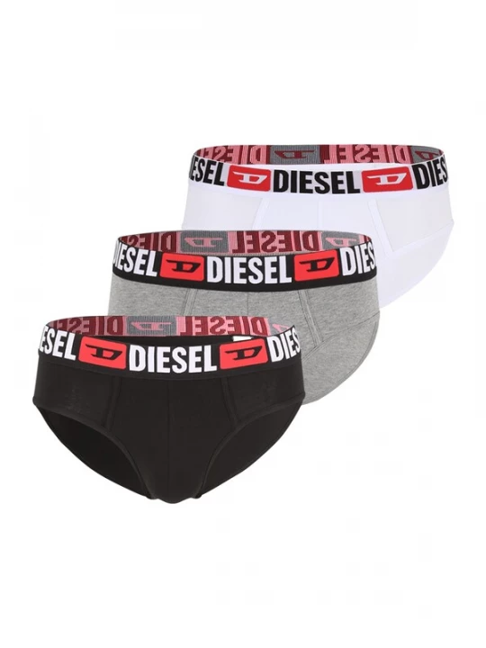 Foto van product DIESEL Slip 'Andre' grijs gemêleerd / lichtrood / zwart / wit