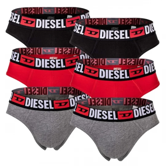 Foto van product DIESEL Slip grijs gemêleerd / cranberry / zwart / wit