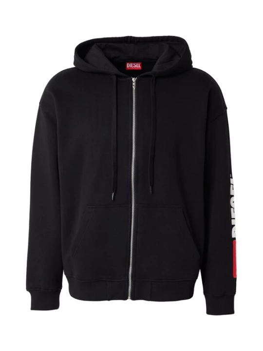Foto van product DIESEL Sweatshirt '-BOXT-ZIP' donkerrood / zwart / wit