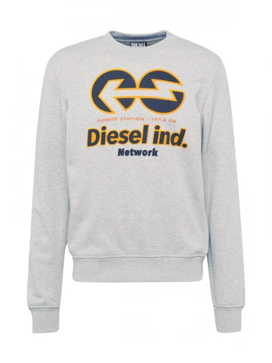 Foto van product DIESEL Sweatshirt 'Ginn' grijs gemêleerd / oranje / rood / zwart