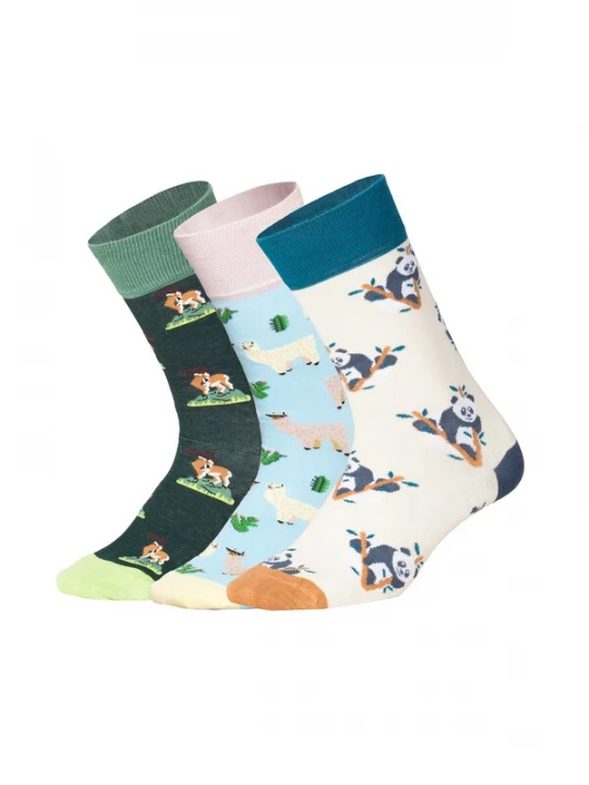 Foto van product DillySocks Sokken 'Animal Adventures' beige / hemelsblauw / donkergroen