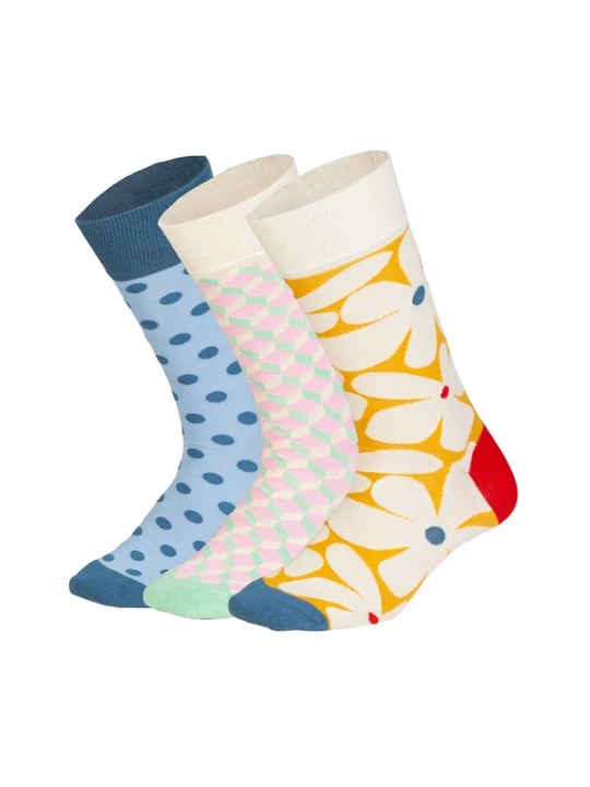 Foto van product DillySocks Sokken 'Flower Mood' lichtbeige / indigo / lichtblauw / mintgroen