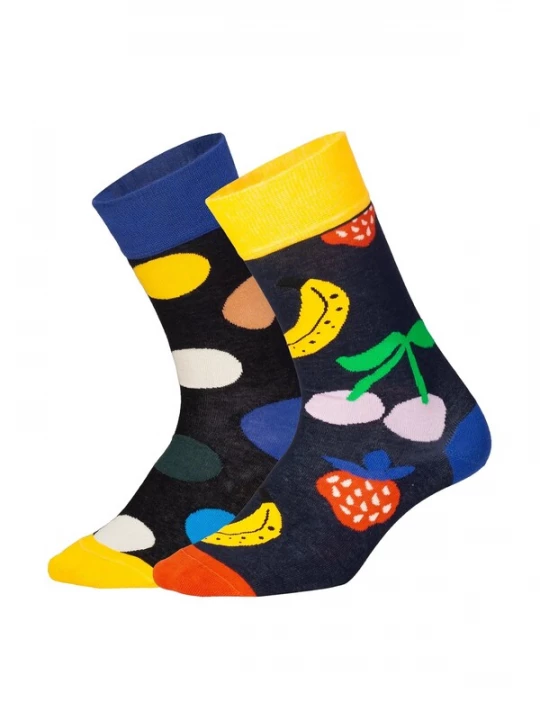 Foto van product DillySocks Sokken 'Fruit Confetti' donkerblauw / zwart