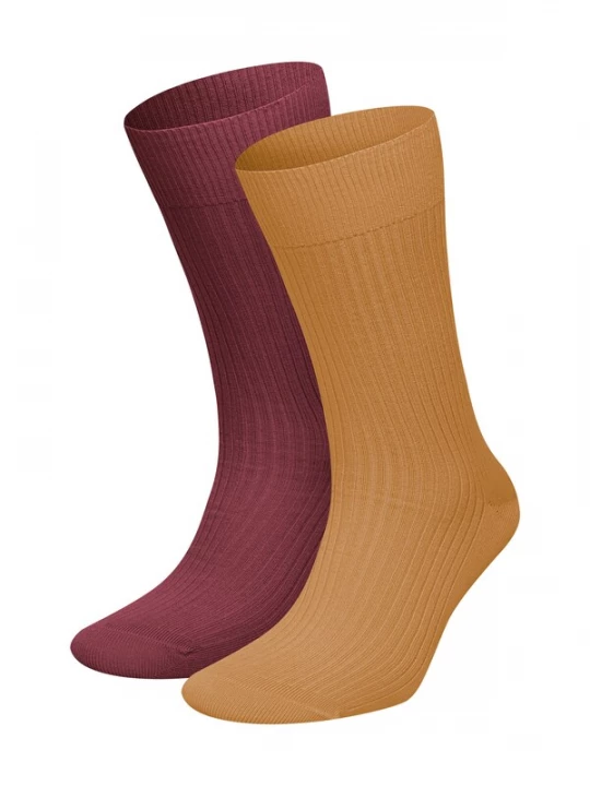 Foto van product DillySocks Sokken lichtbruin / bordeaux