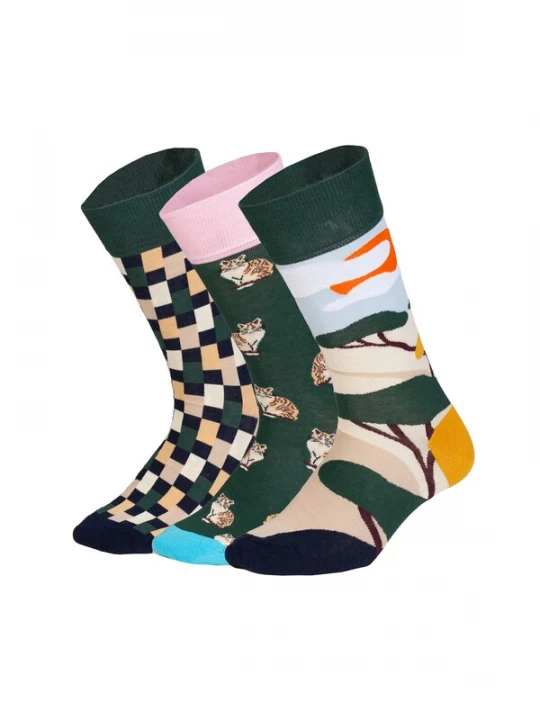 Foto van product DillySocks Sokken 'Prairie Diary' beige / marine / donkergroen