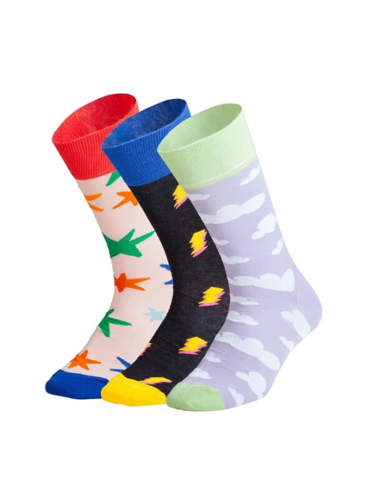 Foto van product DillySocks Sokken 'Sky Sparks' blauw / pastelgroen / rood