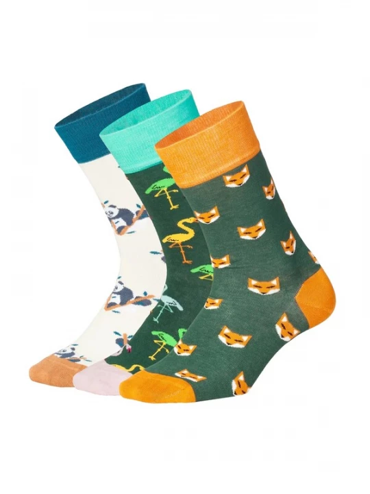 Foto van product DillySocks Sokken 'Wondrous Wildlife' turquoise / spar / oranje / wit