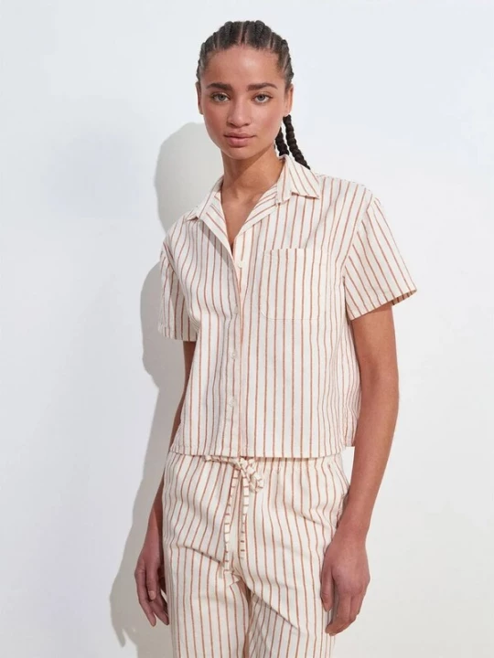 Foto van product Dilvin Shirt donkeroranje / wit