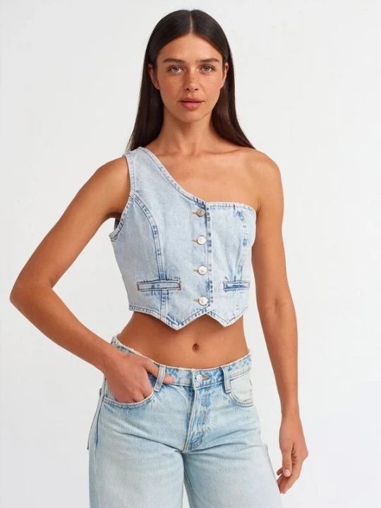 Foto van product Dilvin Top blauw denim