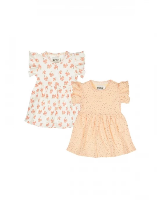 Foto van product Dirkje Jurk 'Dress ss, 2-pack' perzik