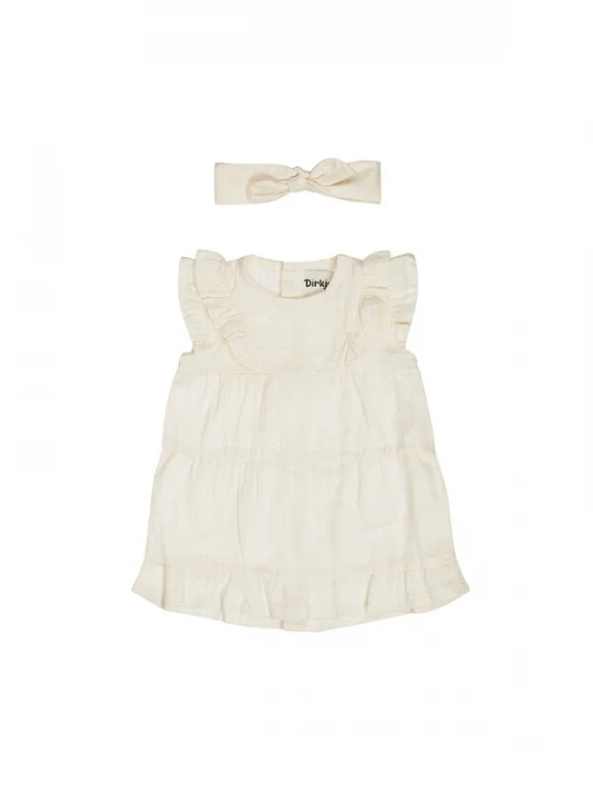 Foto van product Dirkje Jurk 'Dress ss, Headband' offwhite