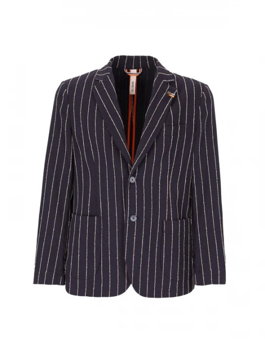 Foto van product Distretto12 Colbert 'Paco' beige / donkerblauw