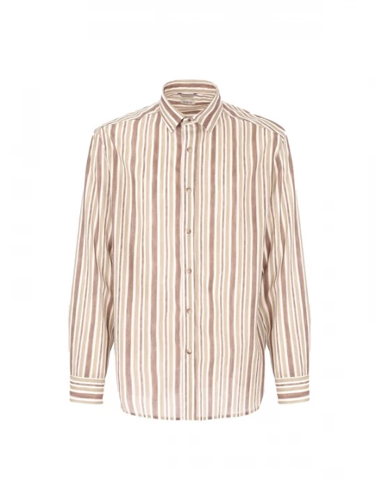 Foto van product Distretto12 Overhemd 'Capalbio' beige / olijfgroen / rosé / wit
