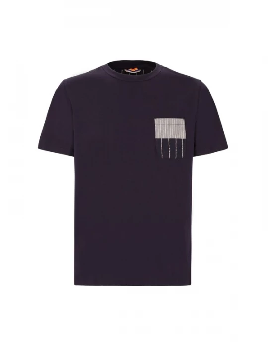 Foto van product Distretto12 Shirt 'Gess Ramos' ecru / navy / lichtgrijs