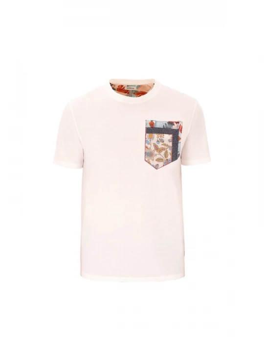 Foto van product Distretto12 Shirt 'Londa' beige / lichtblauw / lichtbruin / oranjerood