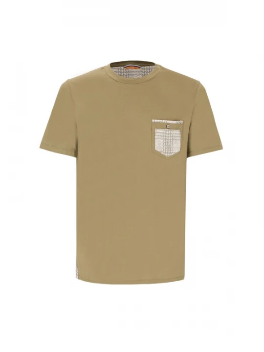 Foto van product Distretto12 Shirt 'Modos' lichtbeige / olijfgroen