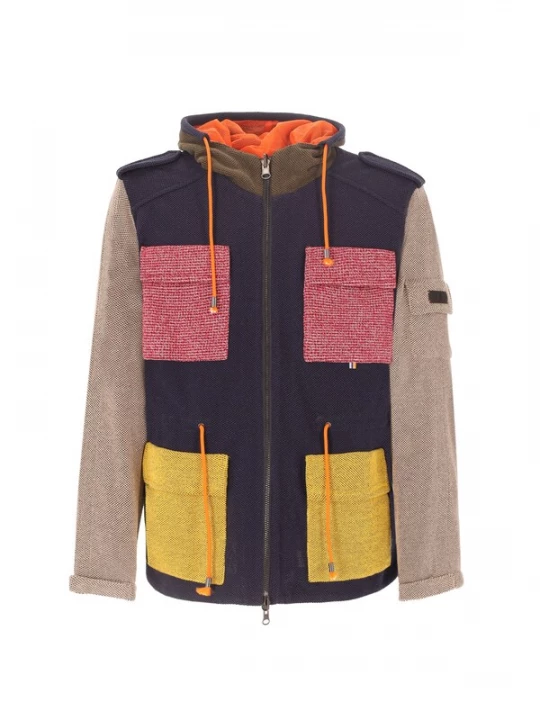 Foto van product Distretto12 Tussenjas donkerblauw / geel / rosa