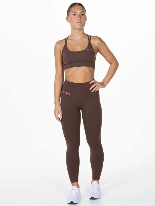 Foto van product Divina Sportbroek 'Prime' chocoladebruin / wit