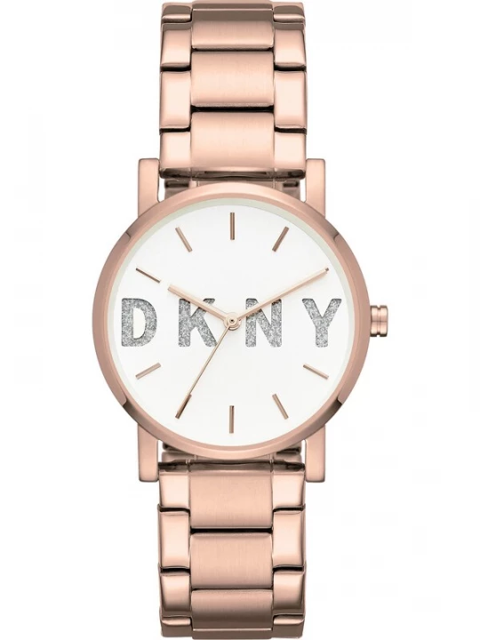 Foto van product DKNY Analoog horloge rose-goud / zwart gemêleerd / wit