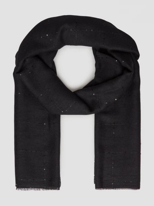 Foto van product Doek van twill met pailletten s.Oliver zwart