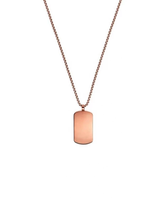 Foto van product Dog tag-ketting in koperkleur s.Oliver zilver