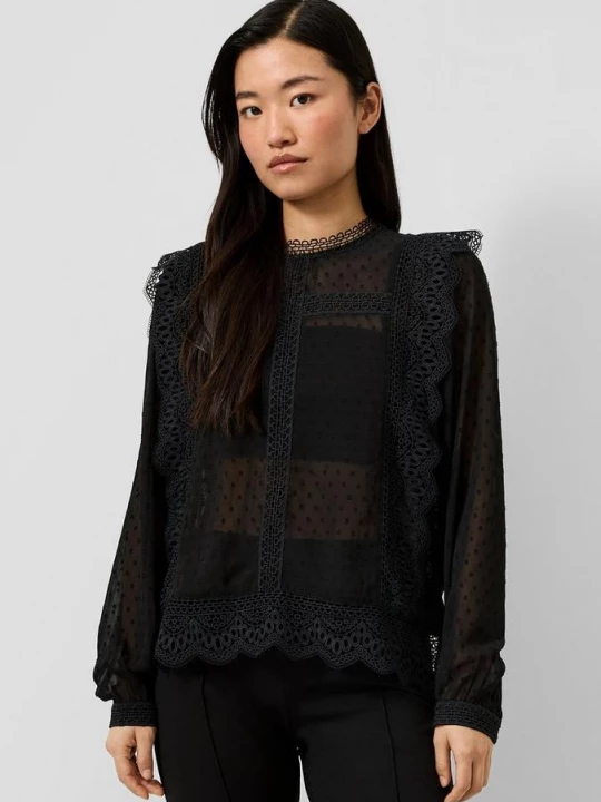 Foto van product Doorzichtige chiffonblouse QS zwart