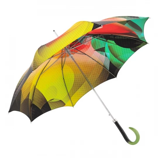 Foto van product Doppler Manufaktur Paraplu 'Elegance AC Boheme' geel / jade groen / rood / zwart