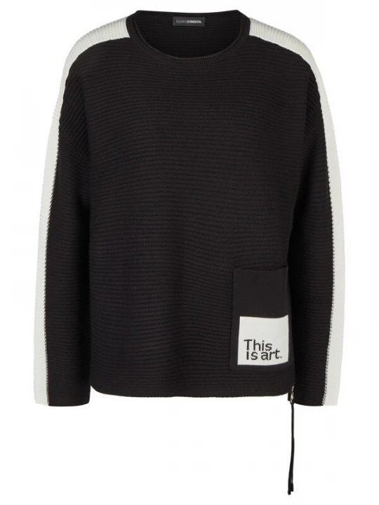 Foto van product Doris Streich Trui zwart / offwhite