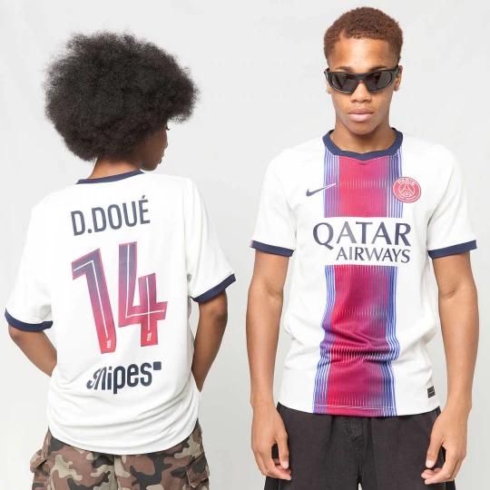 Foto van product Doué / No. 14 / PSG Nike Away Stadium 2026 / 27 wit