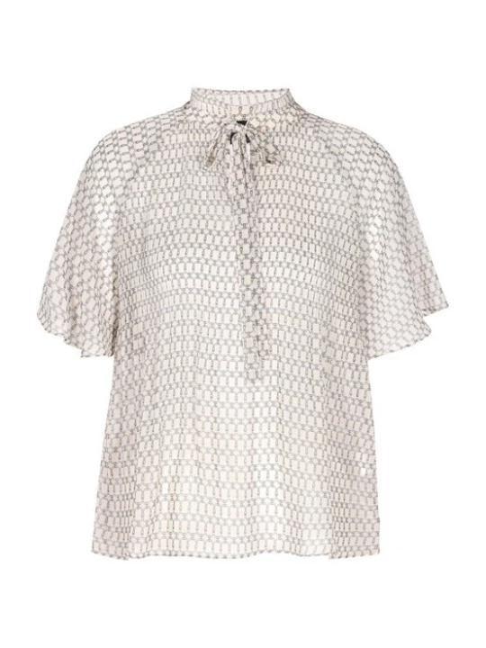 Foto van product DreiMaster Klassik Blouse 'Classic Look' donkergrijs / wit