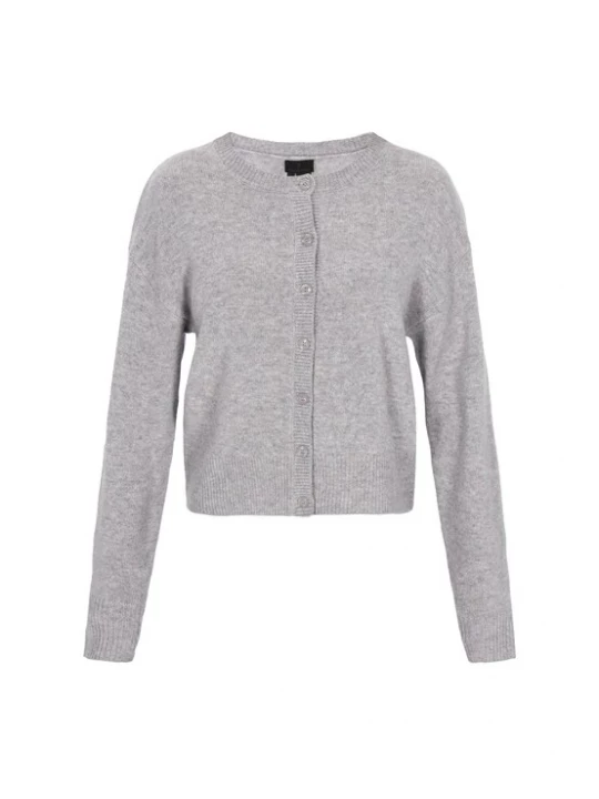 Foto van product DreiMaster Klassik Gebreid vest 'Classic Look' grijs gemêleerd