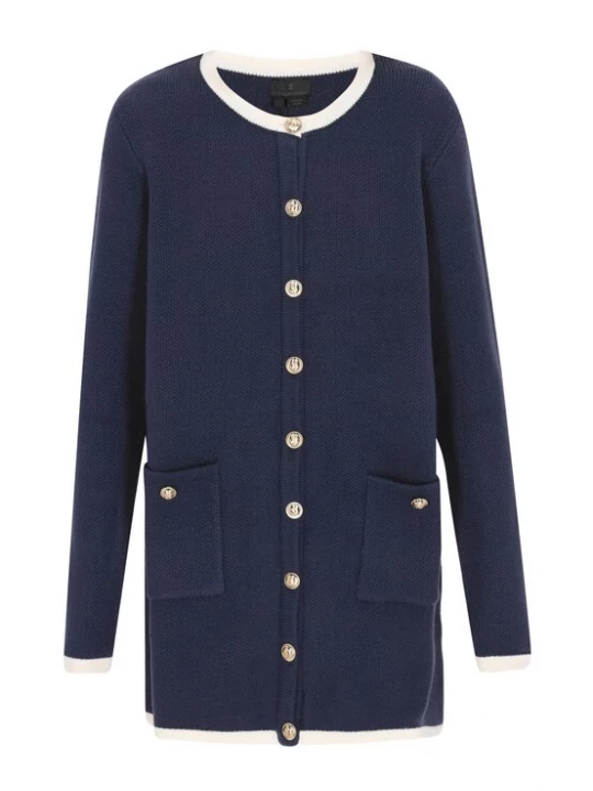 Foto van product DreiMaster Klassik Gebreid vest navy / wit
