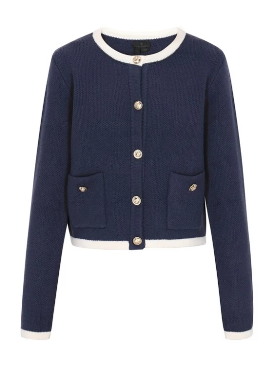 Foto van product DreiMaster Klassik Gebreid vest navy / wit