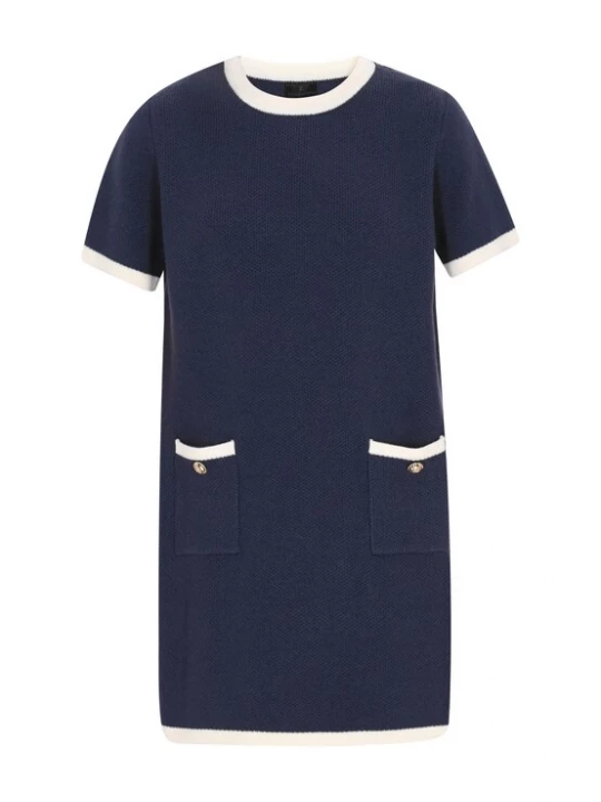 Foto van product DreiMaster Klassik Gebreide jurk navy / wit