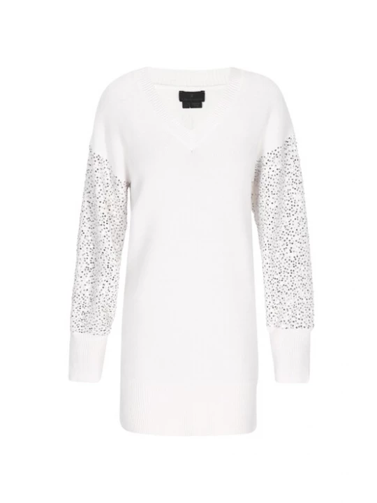 Foto van product DreiMaster Klassik Gebreide jurk zilver / offwhite