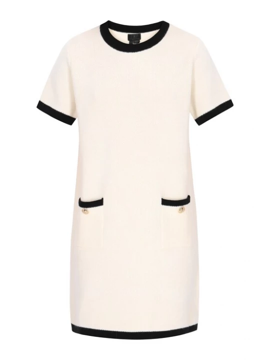 Foto van product DreiMaster Klassik Gebreide jurk zwart / offwhite