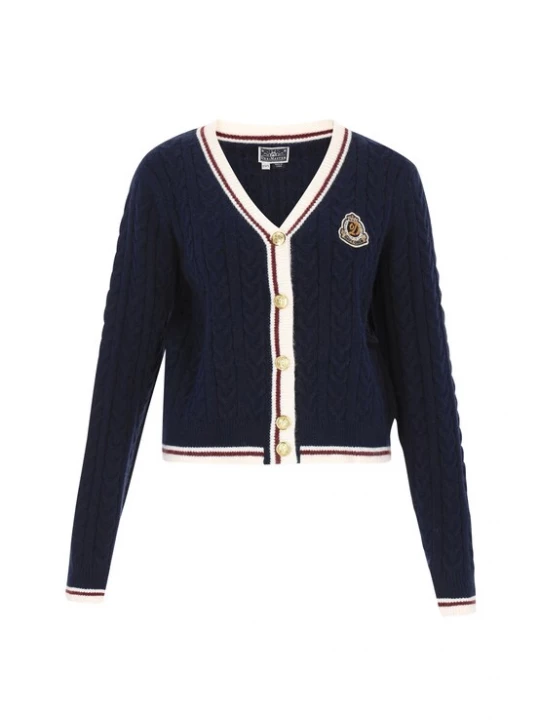 Foto van product DreiMaster Maritim Gebreid vest donkerblauw / bruin / wit