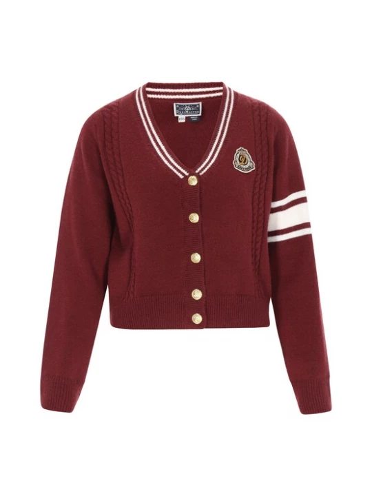 Foto van product DreiMaster Maritim Gebreid vest donkerrood / wit